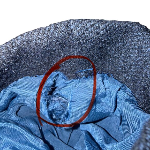 Women's dark blue long sleeve collared button down fully lined wool jacket 6 - Picture 13 of 13